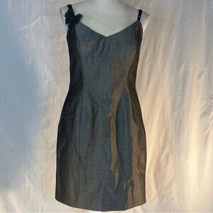 Deborah Laws Vintage Dress Butterfly Gray V Neck Adjustable Spaghetti Straps 6 👍